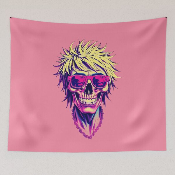 Item preview, Retro Neon Skull Sunglasses - Spiky Blonde Pop Art Graphic designed and sold by ERODED SELF.
