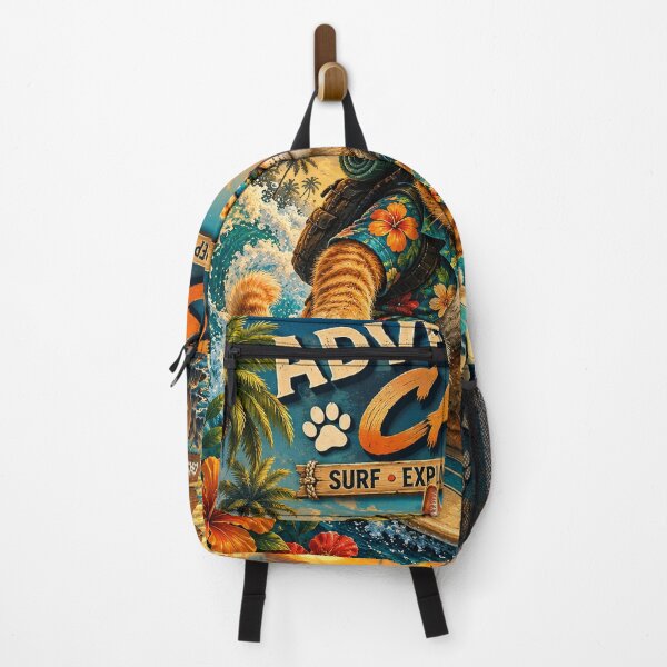 Item preview, Adventure Cats Surfing – Vintage Retro Cat Surfer Tropical Sunset Beach Design designed and sold by TeeVibeHaus.