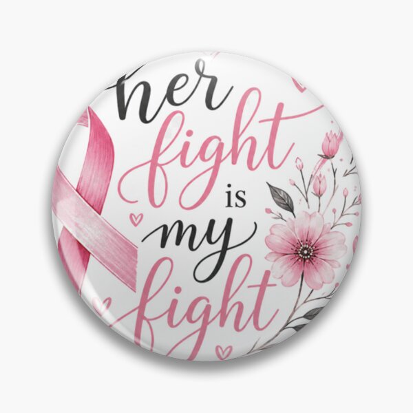 Item preview, Her Fight Is My Fight – Breast Cancer Awareness Floral Ribbon designed and sold by MJ3in1.