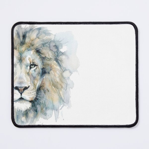 Item preview, Lion Watercolor, Half Face, Blue Gray designed and sold by caracatita75.