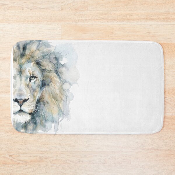 Item preview, Lion Watercolor, Half Face, Blue Gray designed and sold by caracatita75.