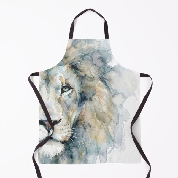 Item preview, Lion Watercolor, Half Face, Blue Gray designed and sold by caracatita75.