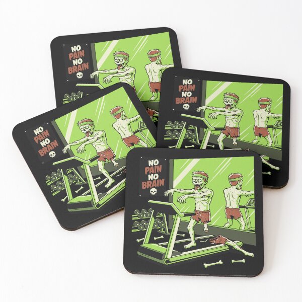 Item preview, HALLOWEEN No Brain No Gain Funny Zombie Gym designed and sold by Uglyandcute.