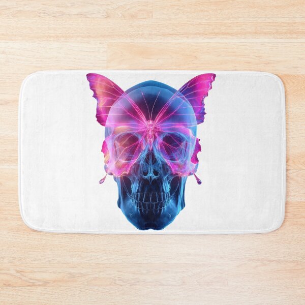Item preview, Neon Butterfly Skull- Surreal Cyberpunk Dark Art  designed and sold by LC&LCPlatform.