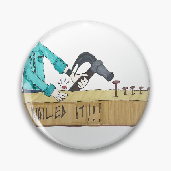 Item preview, Nailed It - Hand Drawn Carpenter Hammer Thumb designed and sold by AJPrettyObscene.
