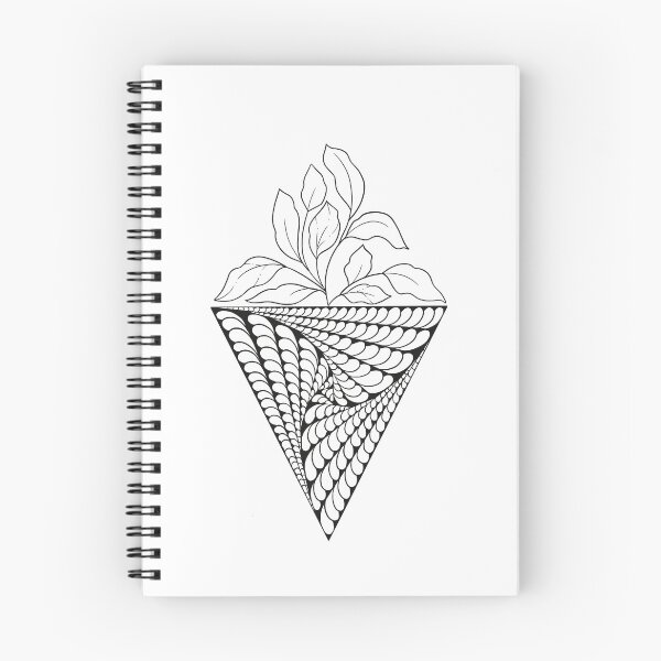 Item preview, Surrealist triangle with pattern and leaves in finelines designed and sold by ArtedeSer.