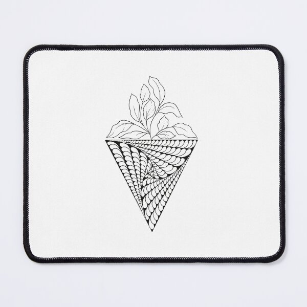 Item preview, Surrealist triangle with pattern and leaves in finelines designed and sold by ArtedeSer.
