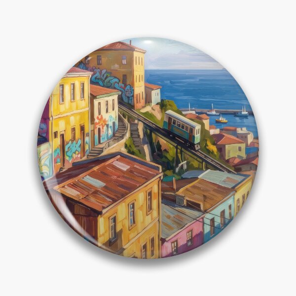 Item preview, Valparaíso's Painted Hillside designed and sold by RedPeaStudio.