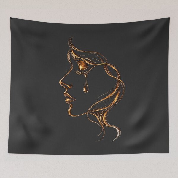 Item preview, Golden Tear - Minimalist Woman Line Art designed and sold by PrintGo26.