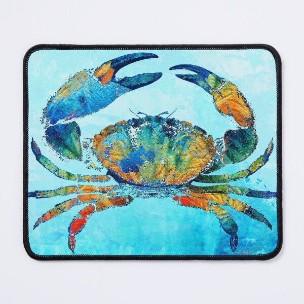 Item preview, Stone Crab Art Colorful Beach Tropical Artwork Coastal Blue designed and sold by Sharon Cummings Art.