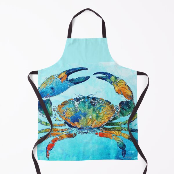Item preview, Stone Crab Art Colorful Beach Tropical Artwork Coastal Blue designed and sold by Sharon Cummings Art.
