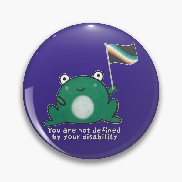 Item preview, Disability Frog white text - not defined by disability designed and sold by Phoebe Liz Design.