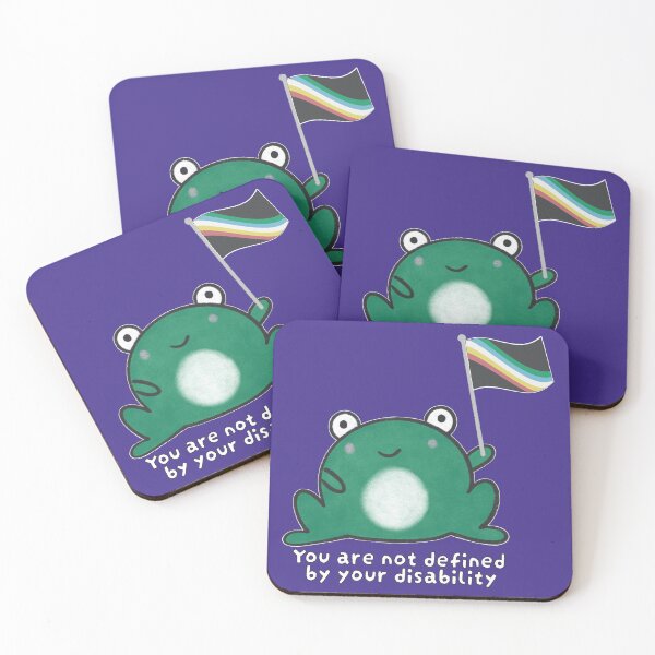 Item preview, Disability Frog white text - not defined by disability designed and sold by Phoebe Liz Design.