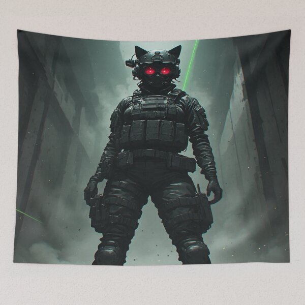 Item preview, Tactical Cyberpunk Neko Warrior designed and sold by JMAVILA ART.
