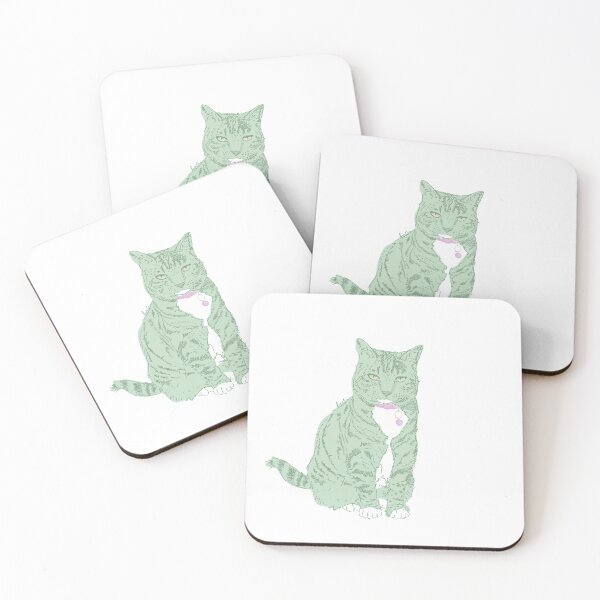 Item preview, Green cat sticker designed and sold by nova.draws.