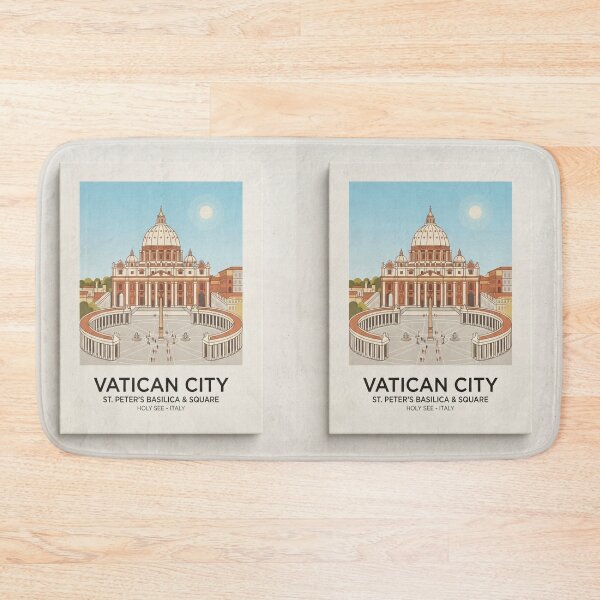 Item preview, Vatican City St. Peter’s Basilica & Square Travel Poster designed and sold by ElartedeNoel.