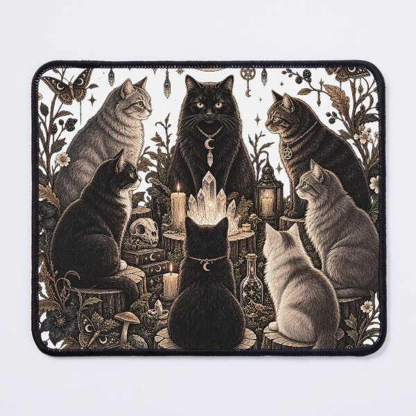 Item preview, Celestial Cat Coven Shirt Mystical Black Cat Witchy Moon Phase Tee designed and sold by LessIsLoud.