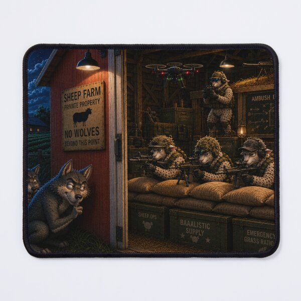 Item preview, Sheep ambushing wolves designed and sold by VECINDARIO MULTIVERSO.