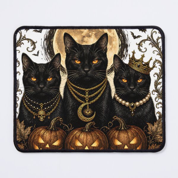 Item preview, Black Cat Coven – Gothic Halloween Cats and Pumpkins designed and sold by LinaDesign Store.
