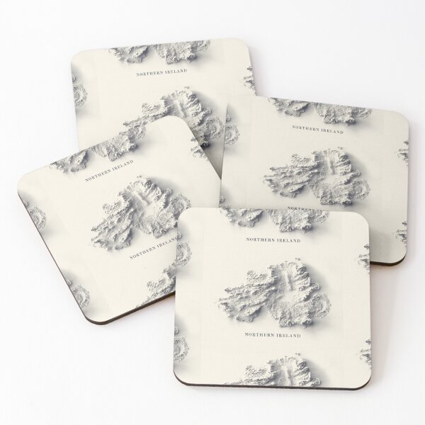 Item preview, Northern Ireland Shaded Relief Map 3D digitally rendered designed and sold by ThinkAboutMaps.