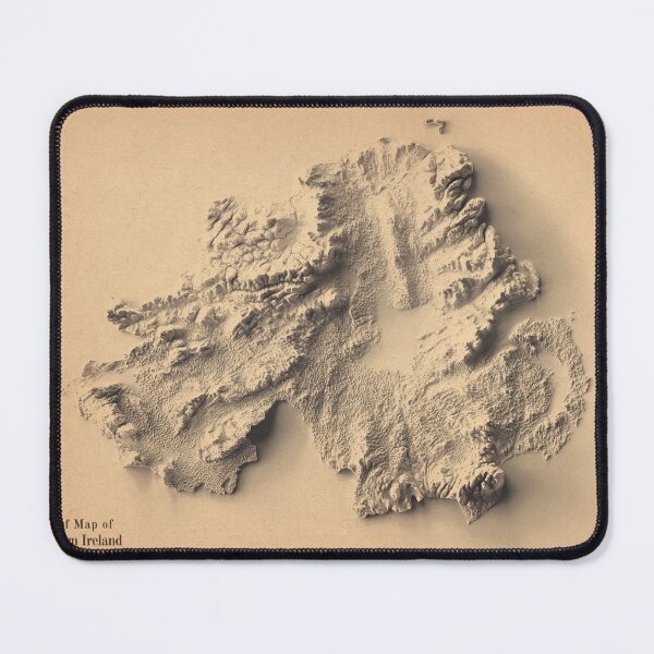 Item preview, Copy of Northern Ireland Shaded Relief Map 3D digitally rendered designed and sold by ThinkAboutMaps.