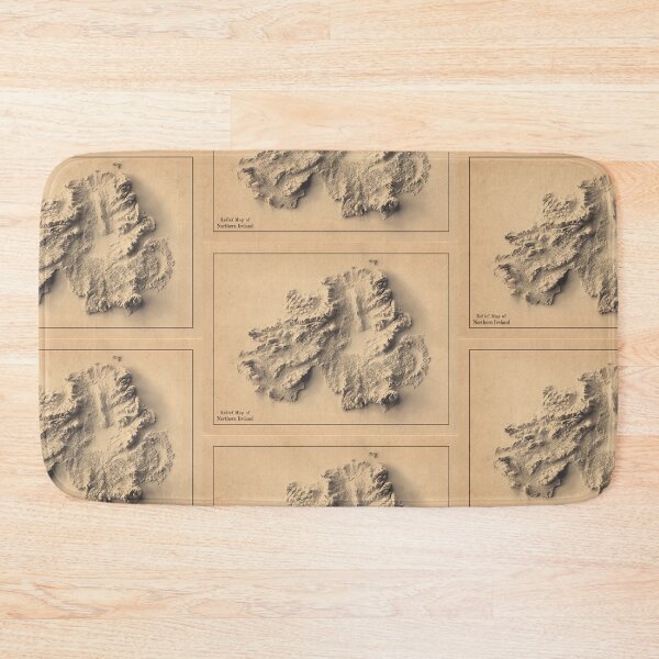 Item preview, Copy of Northern Ireland Shaded Relief Map 3D digitally rendered designed and sold by ThinkAboutMaps.