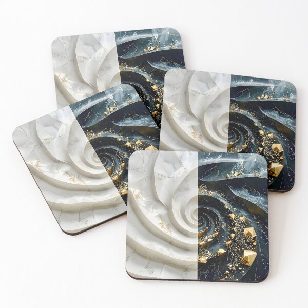 Item preview, Alabaster and Slate Geometric Spiral with Pyrite Accents designed and sold by Vicky Brago-Mitchell®.
