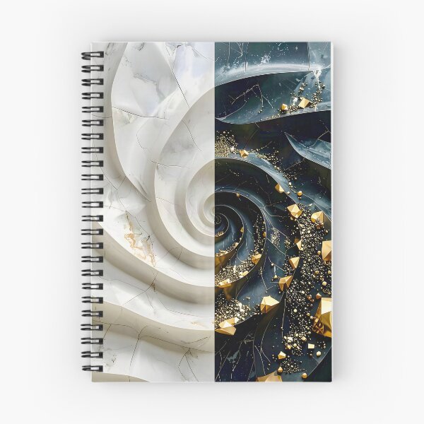 Item preview, Alabaster and Slate Geometric Spiral with Pyrite Accents designed and sold by Vicky Brago-Mitchell®.