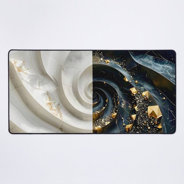 Item preview, Alabaster and Slate Geometric Spiral with Pyrite Accents designed and sold by Vicky Brago-Mitchell®.