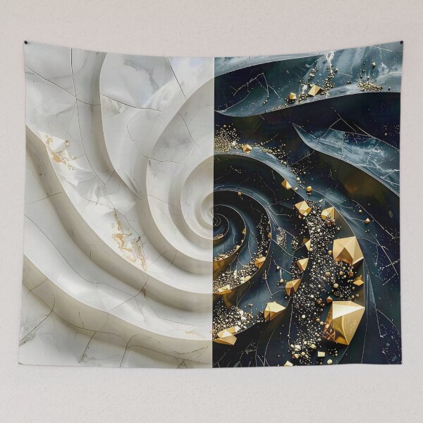 Item preview, Alabaster and Slate Geometric Spiral with Pyrite Accents designed and sold by Vicky Brago-Mitchell®.