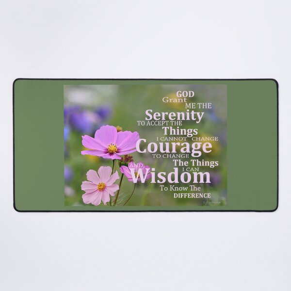 Item preview, Serenity Prayer Cosmos Flower Garden Inspirational Healing Spiritual Art designed and sold by Sharon Cummings Art.