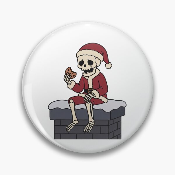 Artikelvorschau, Skelett-Weihnachtsmann isst Kekse im Schornstein – Lustige, gruselige Weihnachtsfeier entworfen und verkauft von wingoo22.