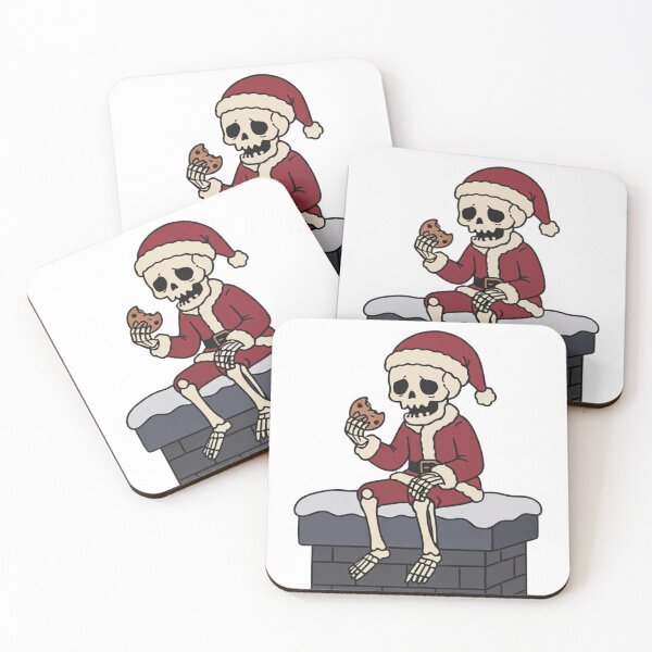 Item preview, Skeleton Santa Eating Cookies Chimney Funny Spooky Christmas Holiday designed and sold by wingoo22.