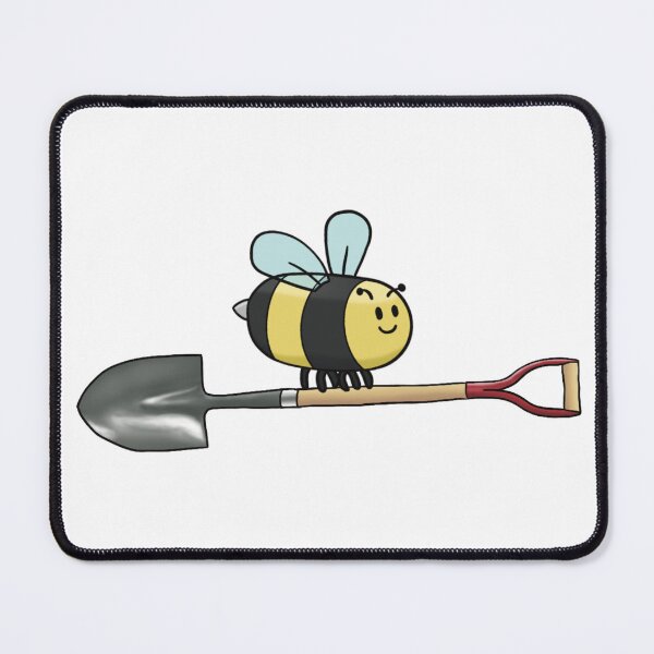Item preview, Cute Cartoon Bee Shovel Gardening Insect Humor designed and sold by The Soapiest Goat.