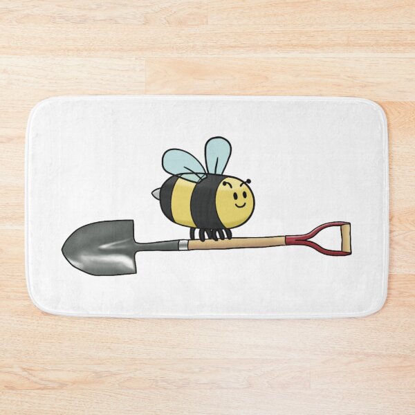 Item preview, Cute Cartoon Bee Shovel Gardening Insect Humor designed and sold by The Soapiest Goat.