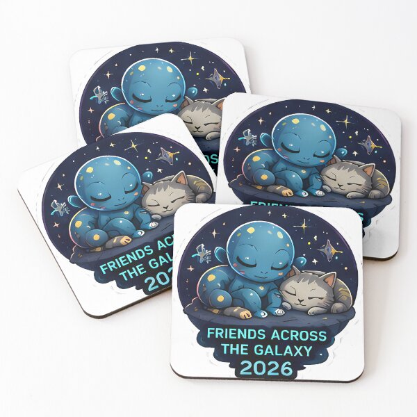 Item preview, Friends Across the Galaxy 2026 — Alien and Cat designed and sold by ikramandco.
