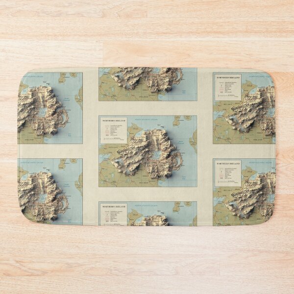 Item preview, 1987 Northern Ireland Relief Map digitally-rendered designed and sold by ThinkAboutMaps.