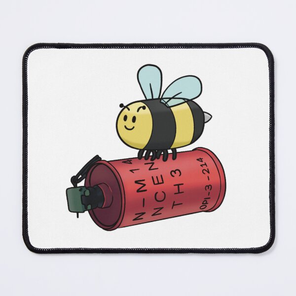 Item preview, Funny Bee With Fire Grenade Cartoon Insect Humor designed and sold by The Soapiest Goat.