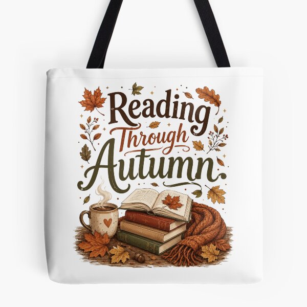 Item preview, Reading Through Autumn Cozy Stacked Books Coffee designed and sold by ElcastDesigns.