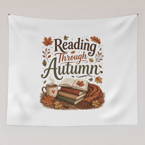 Item preview, Reading Through Autumn Cozy Stacked Books Coffee designed and sold by ElcastDesigns.