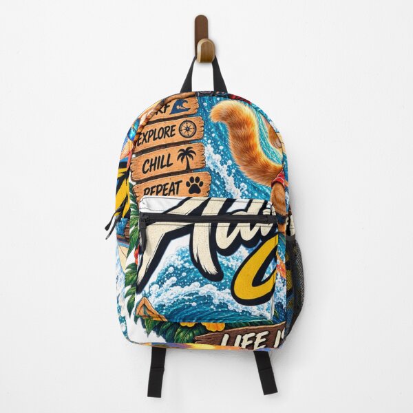 Item preview, Adventure Cats Surfing – Vintage Tropical Cat Surfer on Ocean Wave designed and sold by TeeVibeHaus.