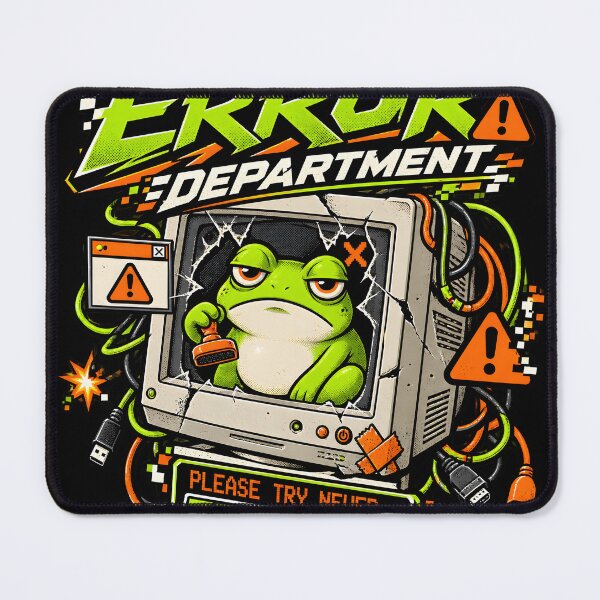 Item preview, Error Department Grumpy Frog Retro Computer Graphic designed and sold by Ajdaprint.