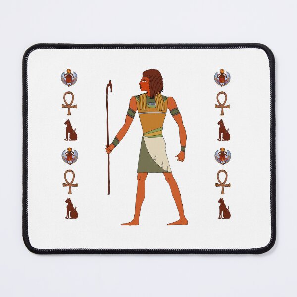 Item preview, Ancient Egyptian Pharaoh Art | Kemet God Warrior Illustration | Sacred Ankh Scarab Symbol designed and sold by GulfSignature.