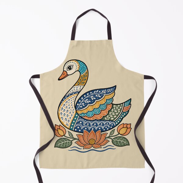 Item preview, Gond-Inspired Decorative Swan and Lotus Folk Art designed and sold by MAD's Recreation Studio.