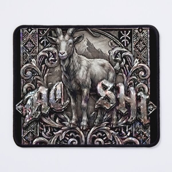 Item preview, AOTSHI Goat Emblem – Vintage Metallic Engraving designed and sold by AOTSHI.