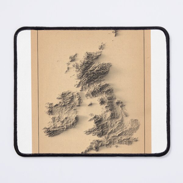 Item preview, United Kingdom UK and Ireland Relief 3D Map digitally-rendered designed and sold by ThinkAboutMaps.