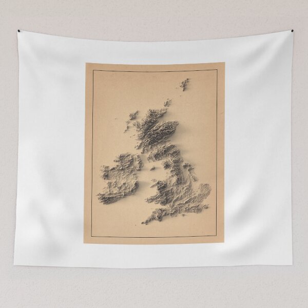 Item preview, United Kingdom UK and Ireland Relief 3D Map digitally-rendered designed and sold by ThinkAboutMaps.