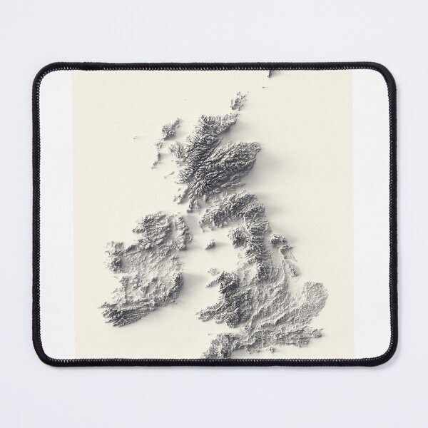 Item preview, United Kingdom and Ireland Shaded Relief 3D Map digitally-rendered designed and sold by ThinkAboutMaps.