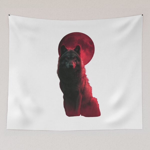 Item preview, Blood Moon Black Wolf- Dark Mystic Silhouette  designed and sold by LC&LCPlatform.