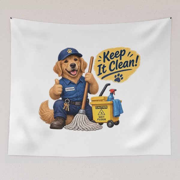 Item preview, Custodian Dog  Keep it Clean  1A designed and sold by CrumbBumStudio.